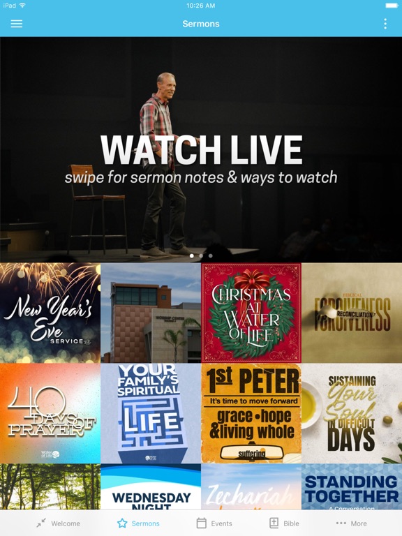 Water of Life Community Church iPad screenshot 2 - Lifestyle app