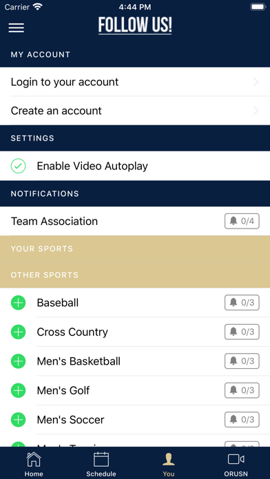 ORU Athletics Screenshot