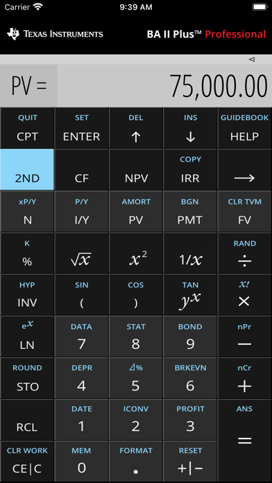 BA II Plus™ Financial Calc Screenshot