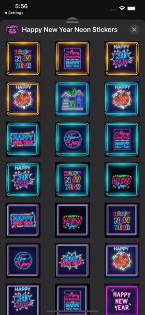 Happy New Year Neon Stickers by PH TECHNOLOGY SOLUTIONS LLC