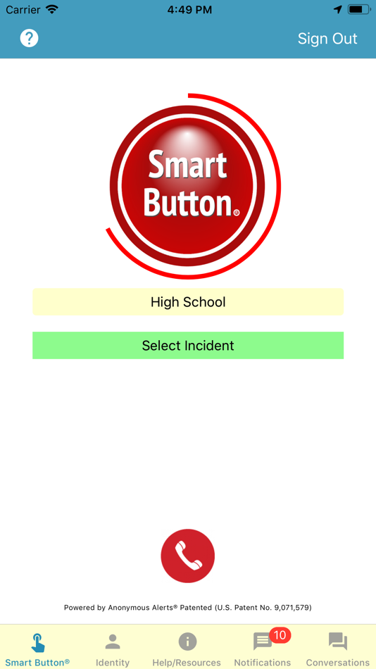 #3. Smart Button Panic Button (iOS) By: Anonymous Alerts, LLC