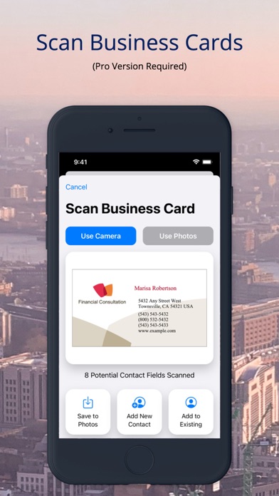 Business Contacts Screenshot