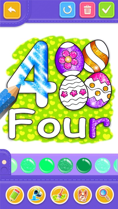 Coloring Glitter Numbers Screenshot