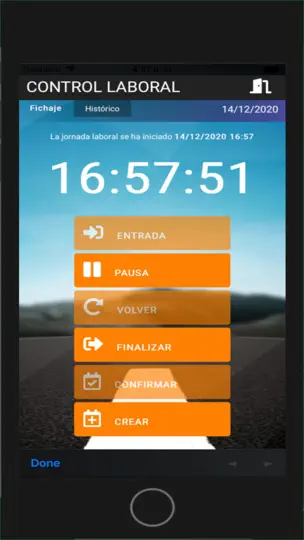 Captura de pantalla de AEOL Control Horario Laboral en iPhone 2