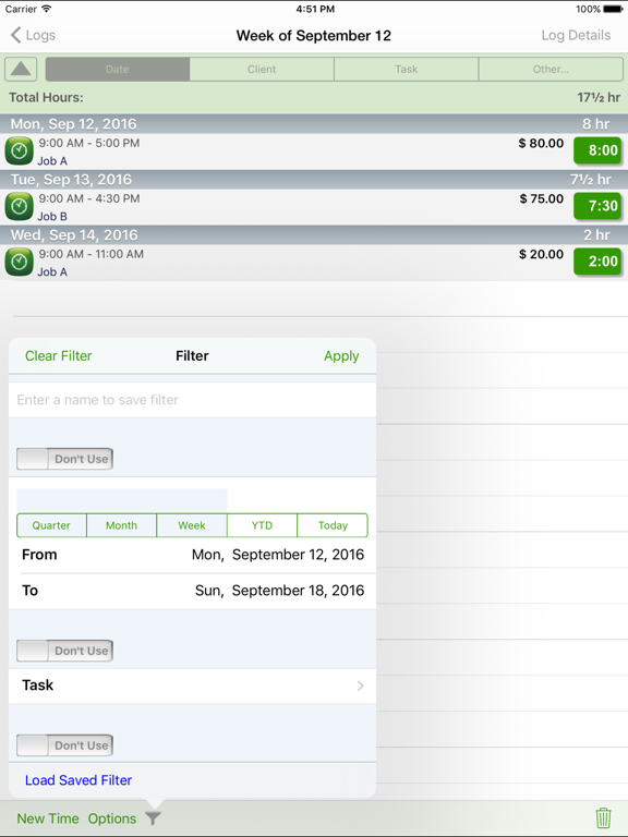 Screenshot #5 pour TimeTracker Pro