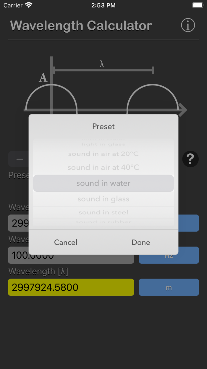 Wavelength Calculator
