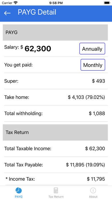 Tax Calculator 2022 ATO Rate Screenshot