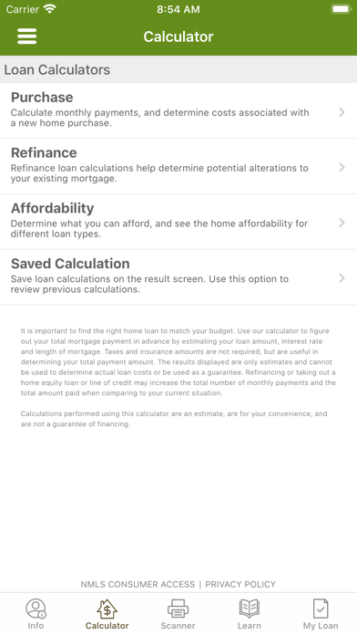 Uwharrie e-zMortgage Screenshot