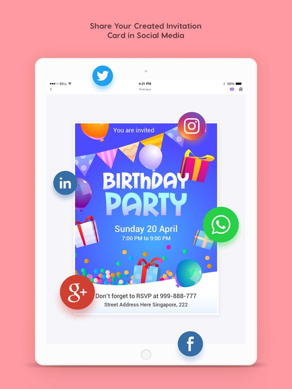 Invitation Card Maker - RSVP iPad screenshot 7 - Graphics & Design app