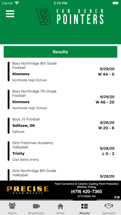 Van Buren Pointers Athletics Screenshot