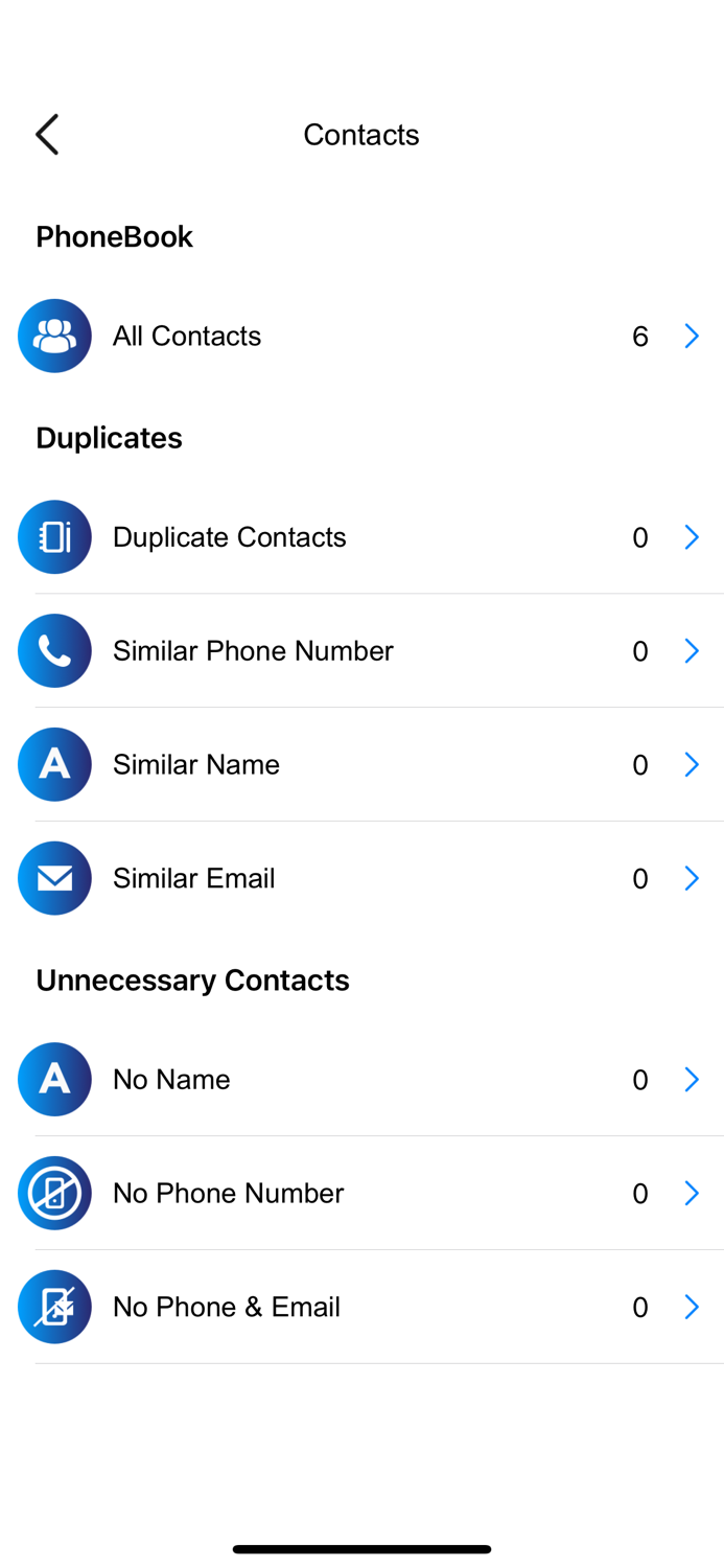 Contact Backup and Duplicates