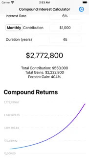 compound investment calculator iphone screenshot 2