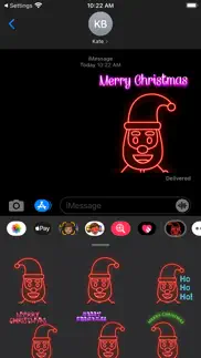 neon santa emojis iphone screenshot 1