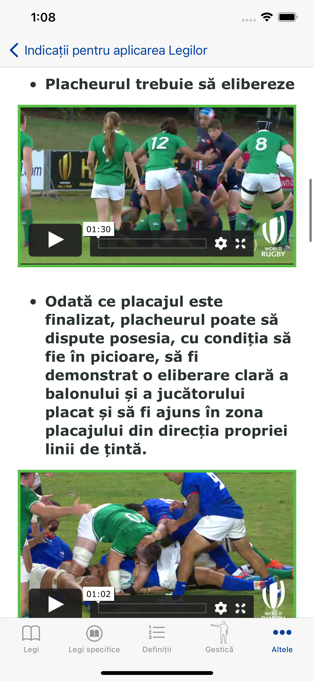 World Rugby: Legile Jocului
