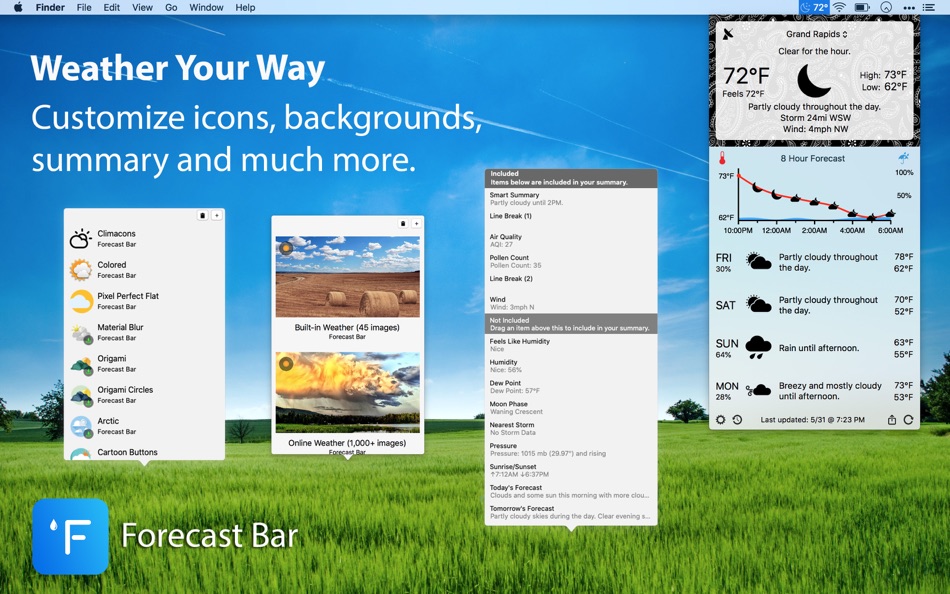 #4. Forecast Bar - Weather + Radar (macOS) 来自: Higher Bar, LLC