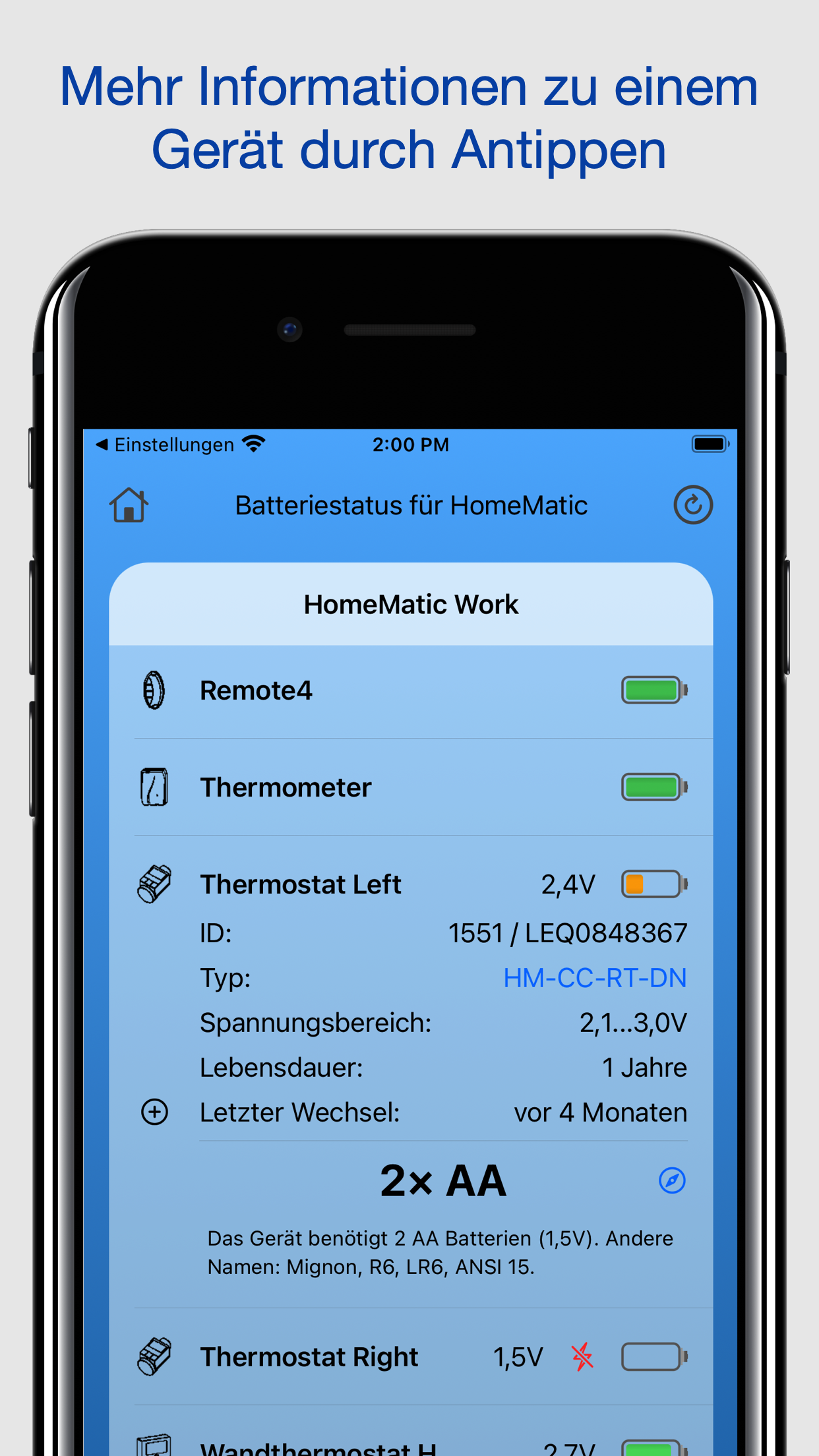 Battery Status for HomeMatic