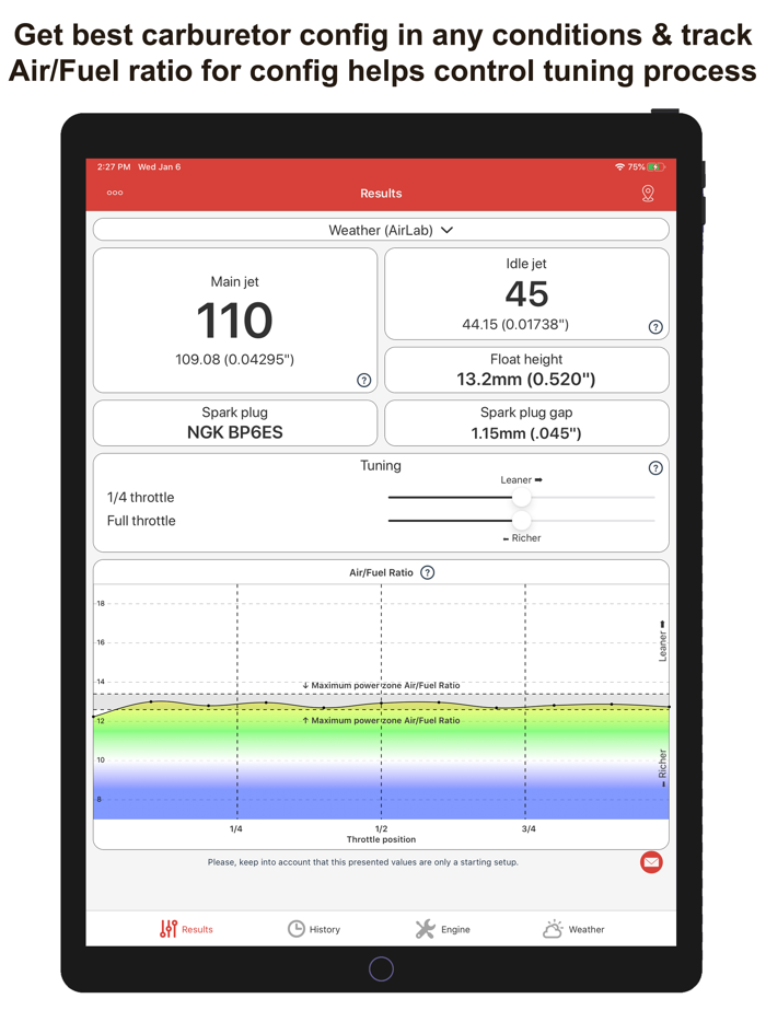 Jetting Honda GX 4T engine