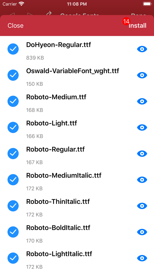 #6. Custom Fonts - Font Installer (iOS) بواسطة: Dongwook Cho