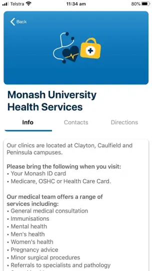 Screenshot von Monash BSafe auf dem iPhone 7