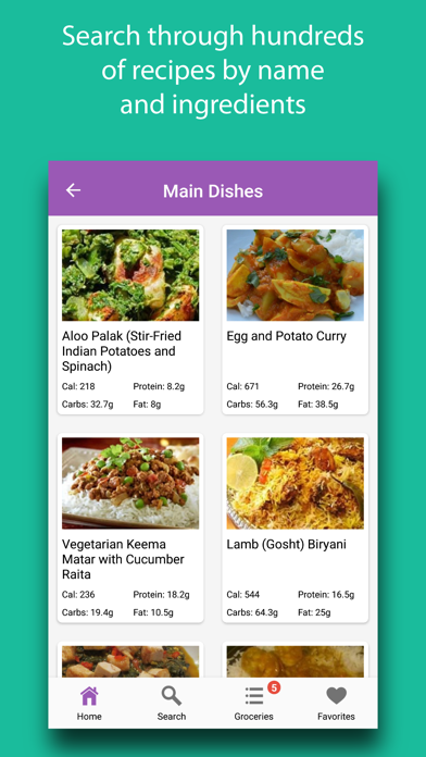 Indian Recipes & Ingredients Screenshot