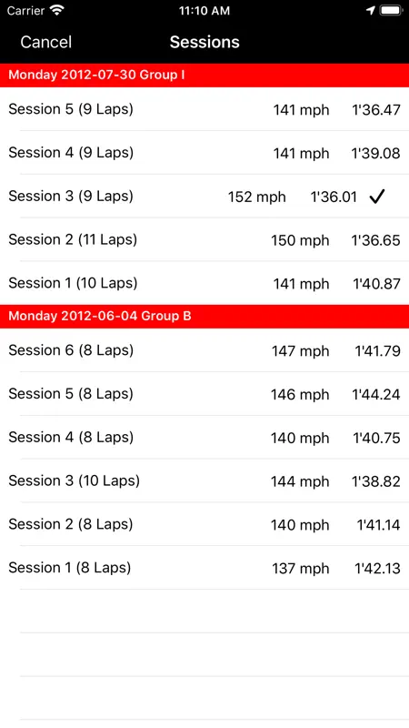 TrackDay for iPhone screenshot 2 of 7