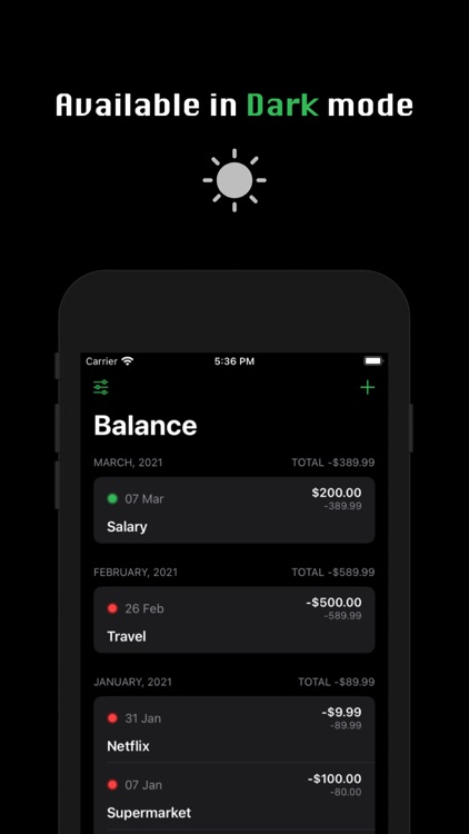 Balance - Wallet Timeline