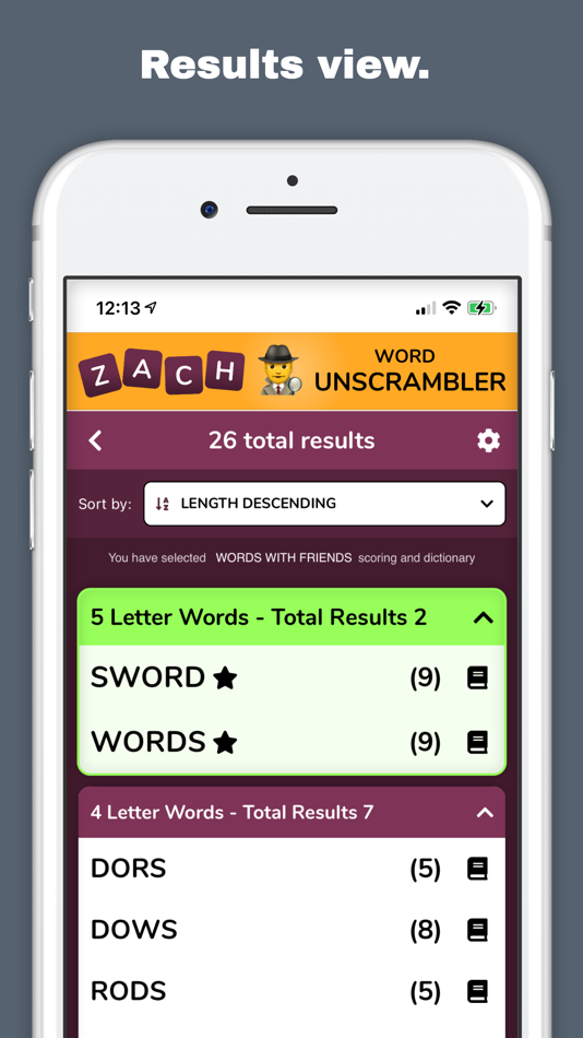 #2. Zachs Word Unscrambler (iOS) 由: Praveen Latchamsetty