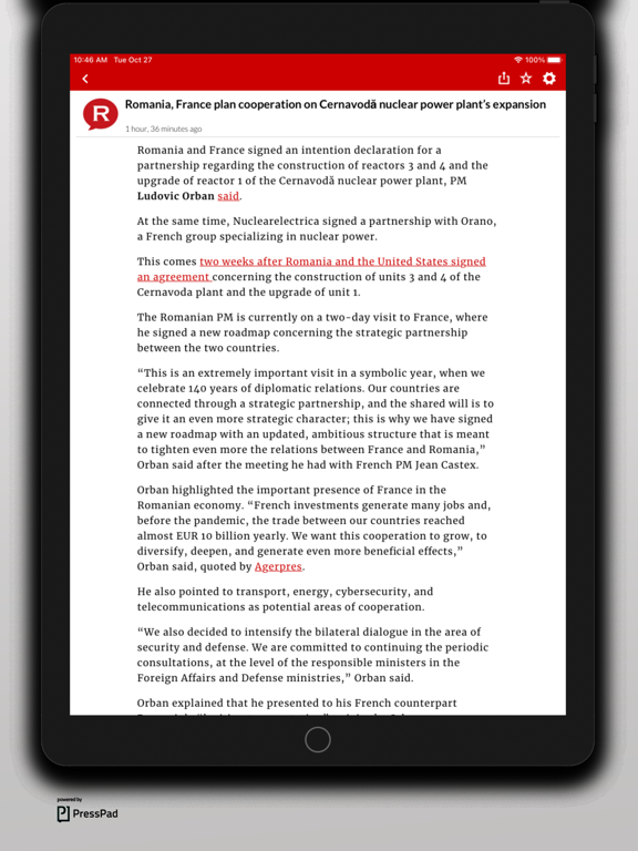 Romania Insider daily news iPad screenshot 8 - News app
