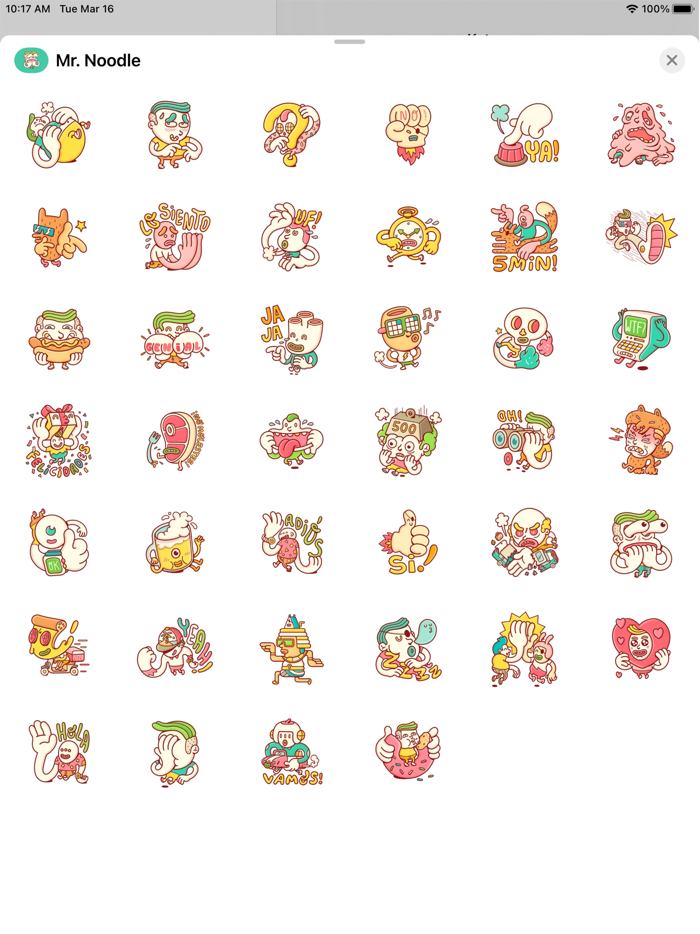 Mr. Noodle Funny Stickers