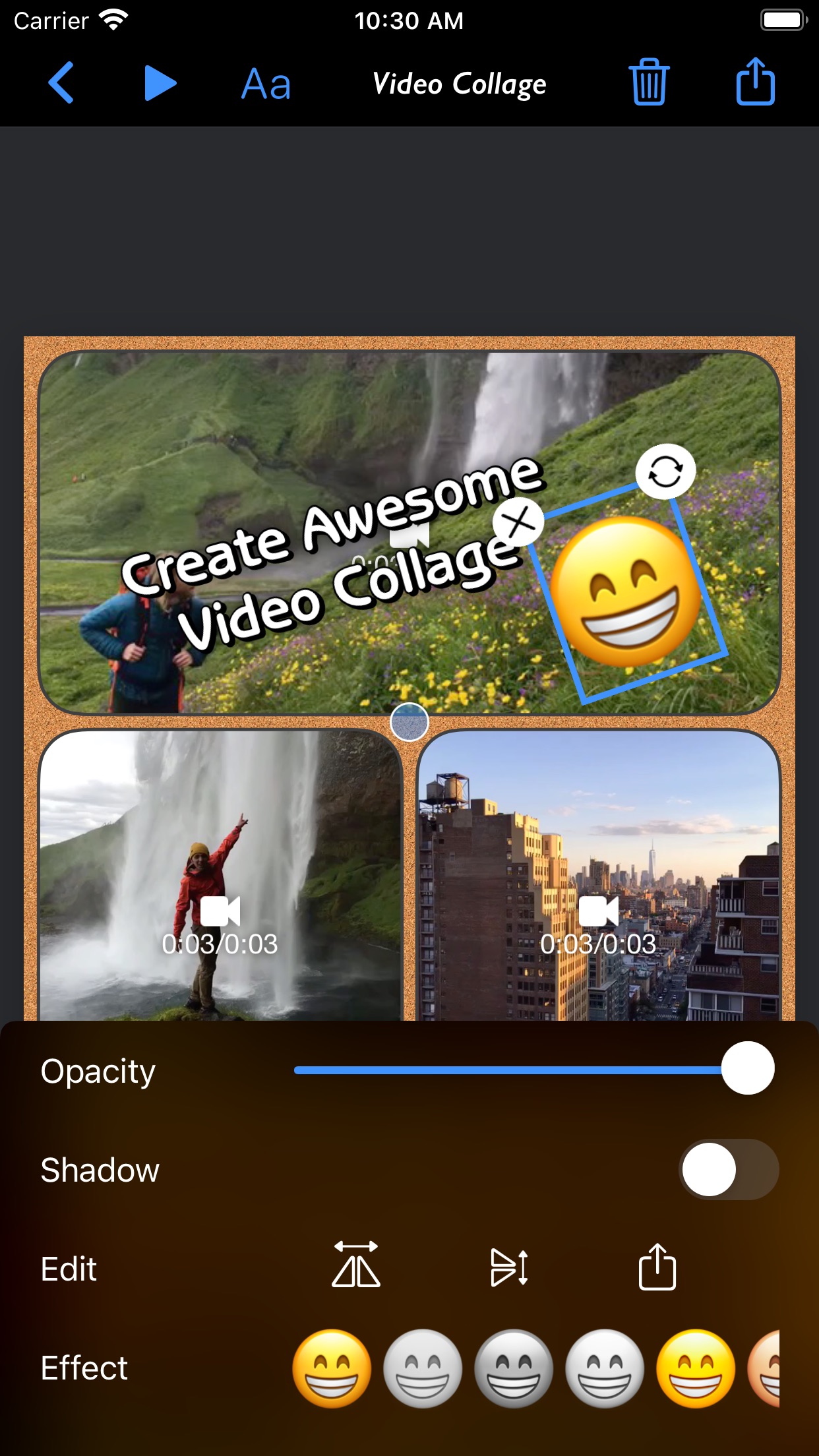 Screenshot do app Video Collage - Stitch Videos