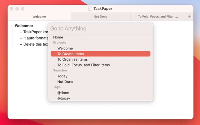 ‎TaskPaper – Plain text to-dos Screenshot
