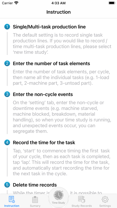 Time & Motion Study Screenshot