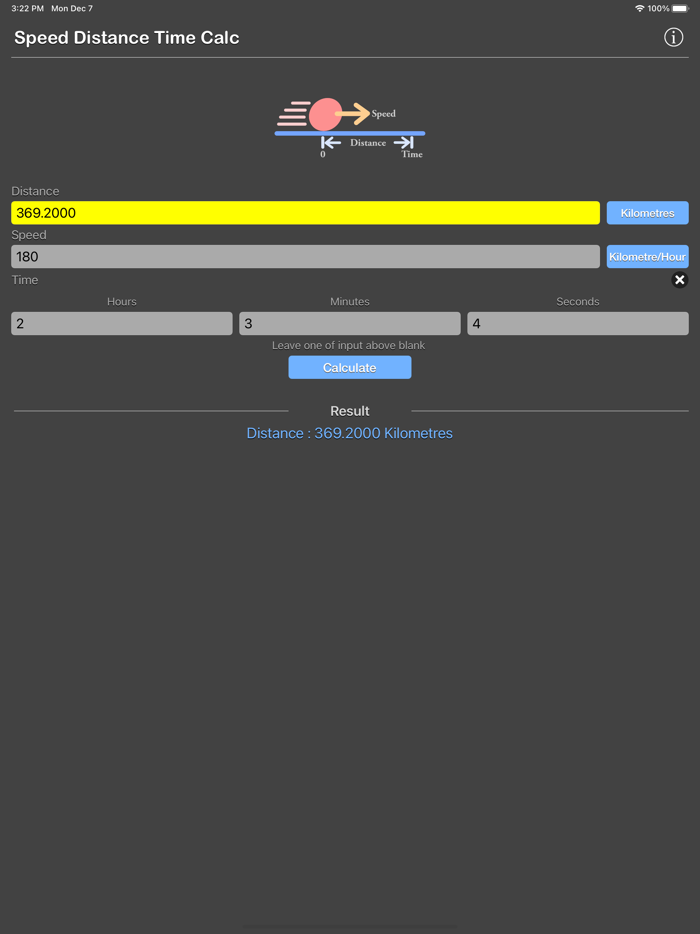 Speed Distance Time Calc