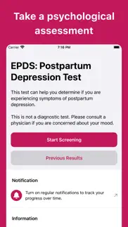 postpartum depression test iphone screenshot 1