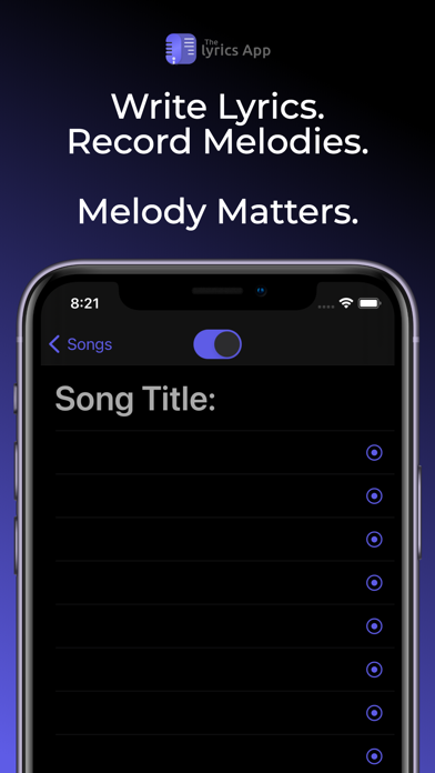 The Lyrics App Screenshot