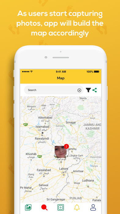 LiveMySteps Social Travel Map Screenshot
