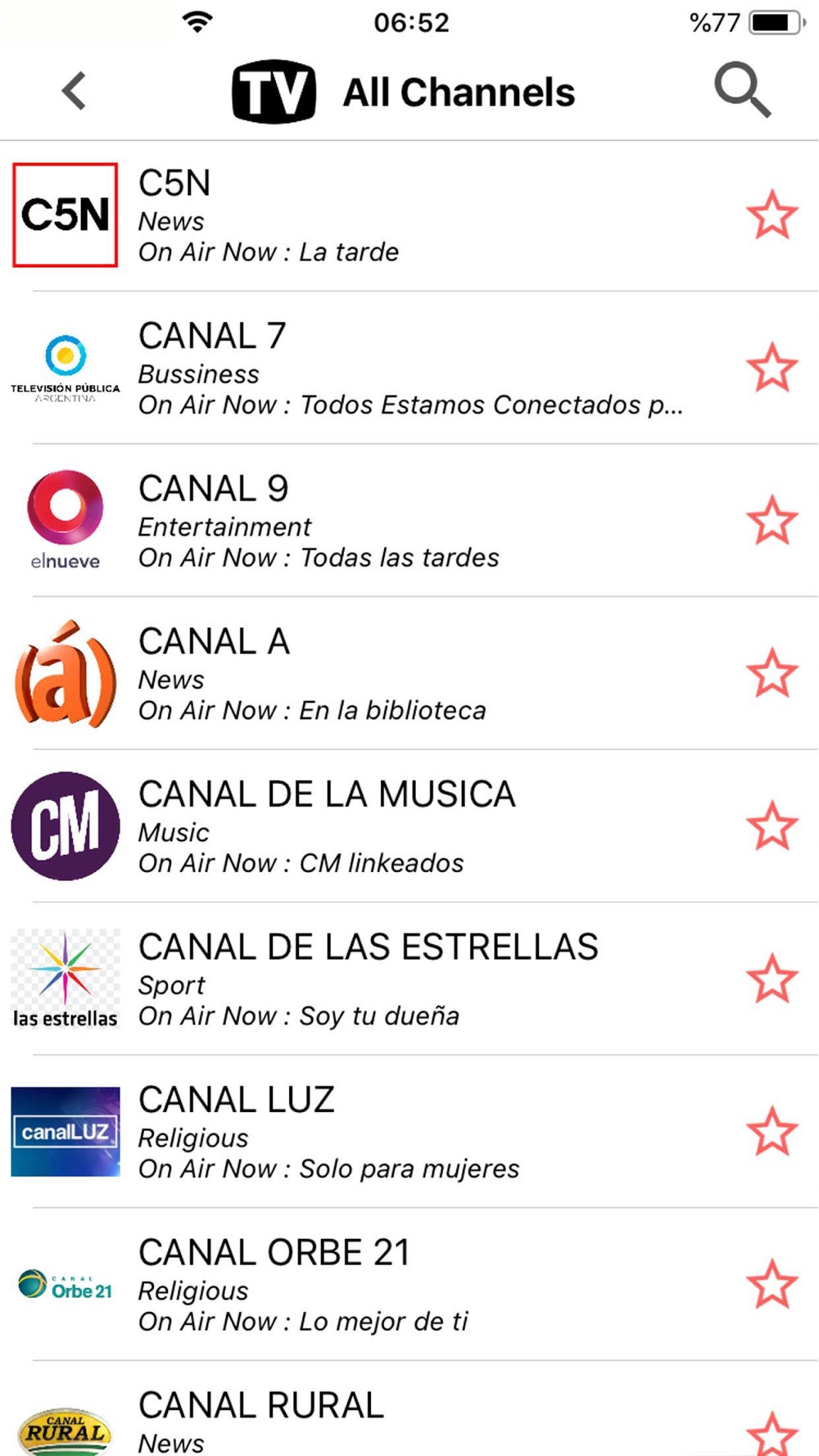 Argentina TV Schedule Guide Free Download App for iPhone - STEPrimo.com