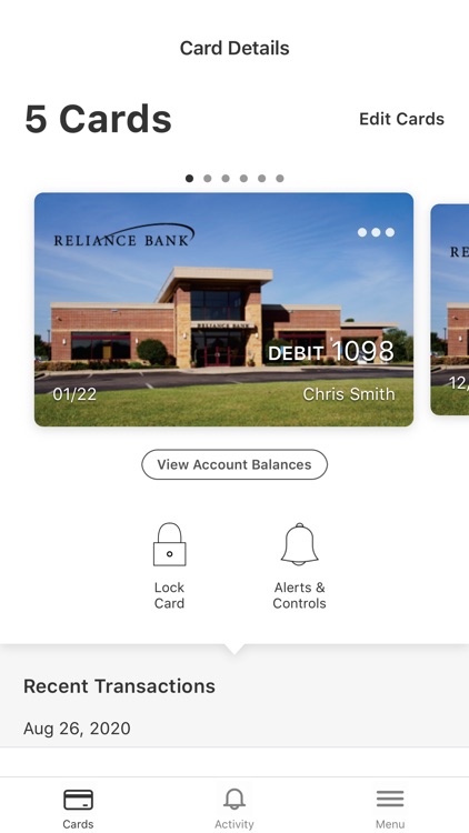 Reliance Bank MN Card Manager