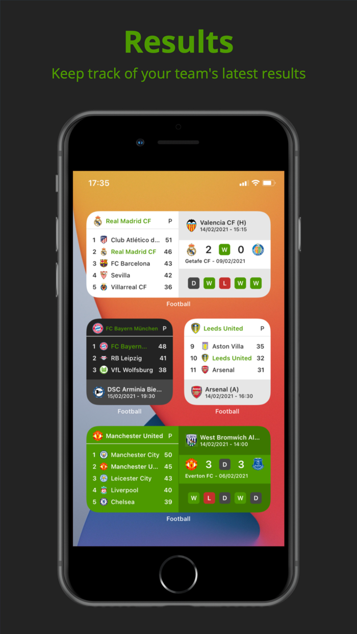 Teams - Soccer Widget