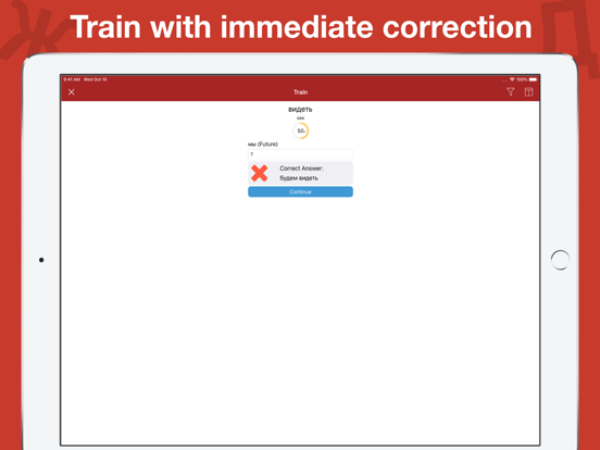 Russian Verb Trainer iPad app afbeelding 4