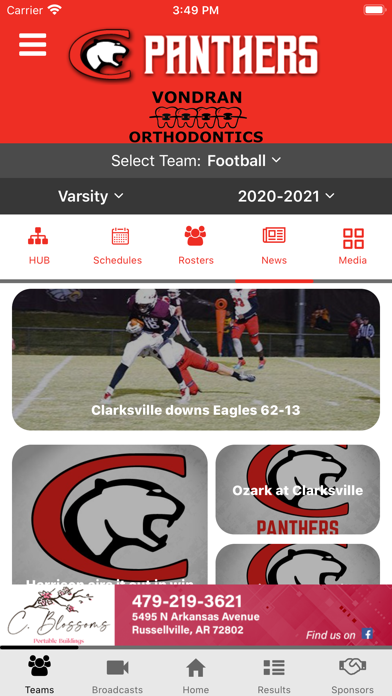 Clarksville Panthers Athletics Screenshot