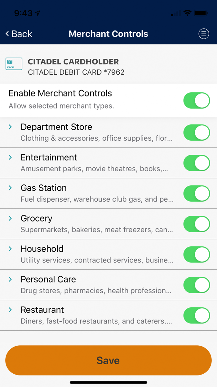 Citadel Card Control