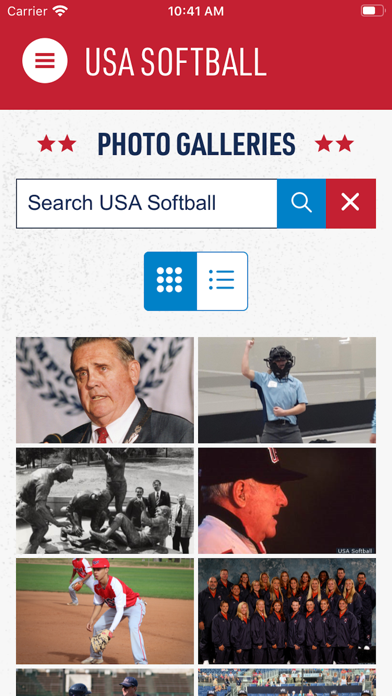 USA Softball Mobile App Screenshot