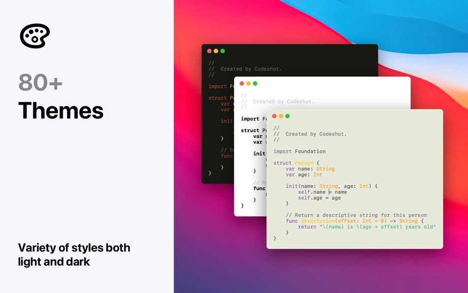 #8. Codeshot (macOS) By: Sarun Wongpatcharapakorn