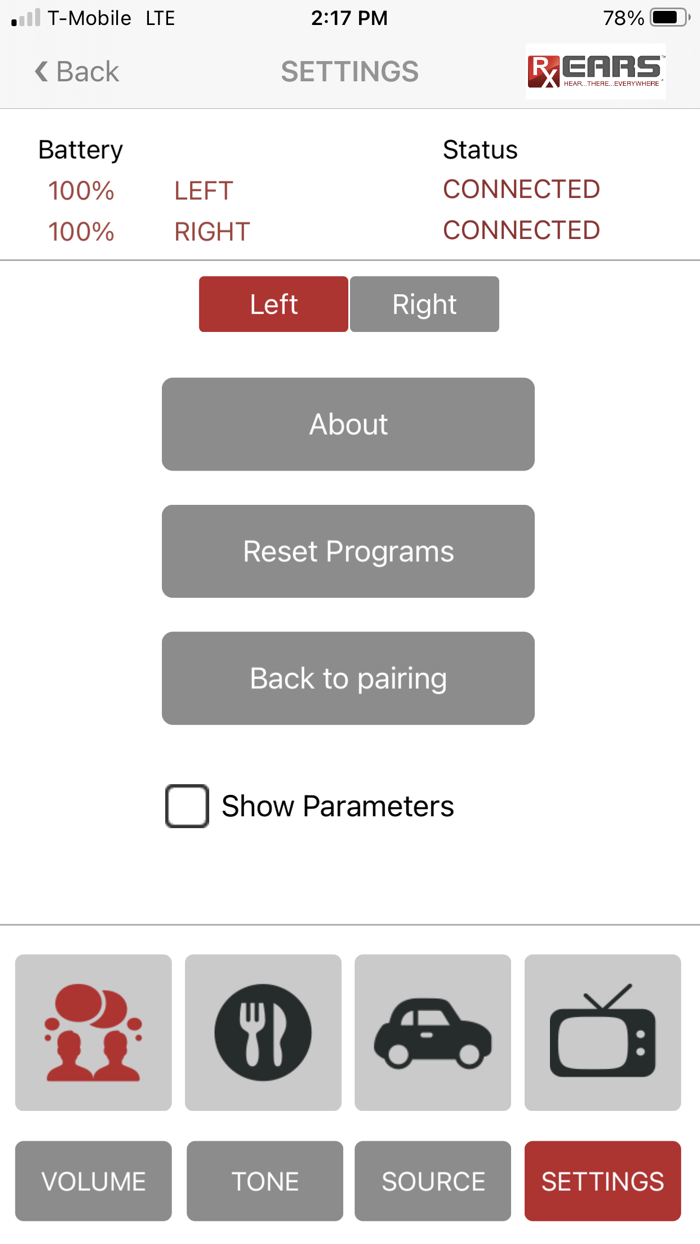 RxEars Remote Control App