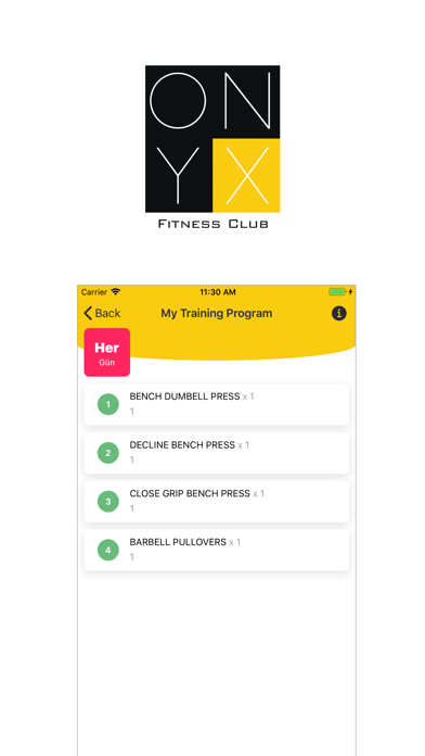 Onyx Club Fitness Screenshot