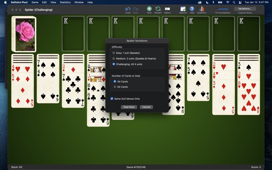 #4. Solitaire Plus! (macOS) 由: GamesForOne.com