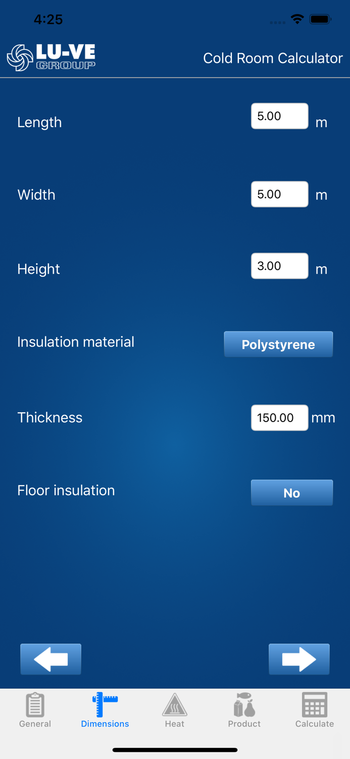 Cold Room Calculator