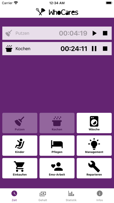 WhoCares: Care-Arbeit erfassen Screenshot
