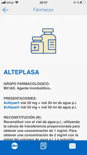 Captura de pantalla de Medicamentos Vía Parenteral en iPhone 3